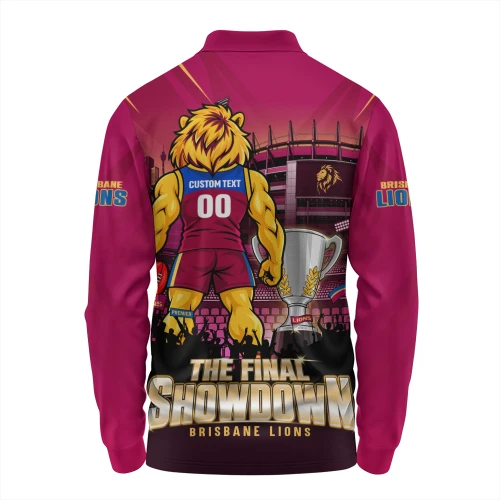 Brisbane Lions Long Sleeve Polo Shirt The Final Showdown One Last Fight For Glory