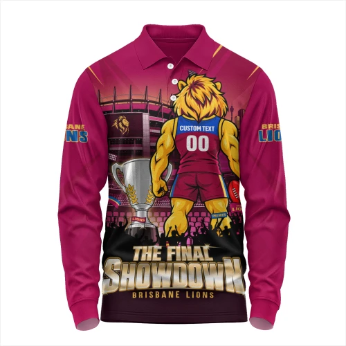 Brisbane Lions Long Sleeve Polo Shirt The Final Showdown One Last Fight For Glory