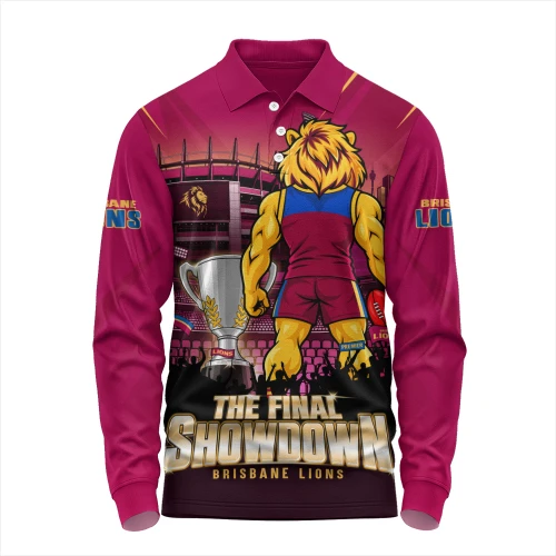 Brisbane Lions Long Sleeve Polo Shirt The Final Showdown One Last Fight For Glory