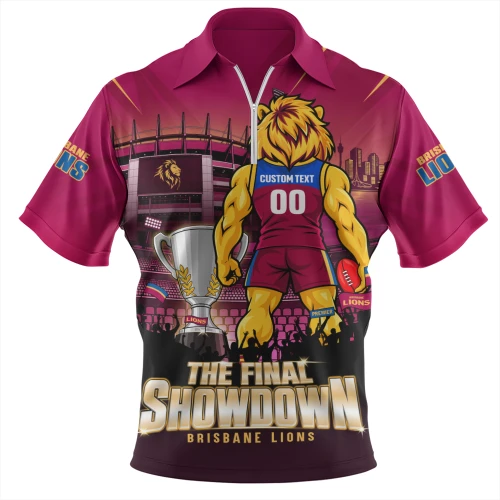 Brisbane Lions Zip Polo Shirt The Final Showdown One Last Fight For Glory
