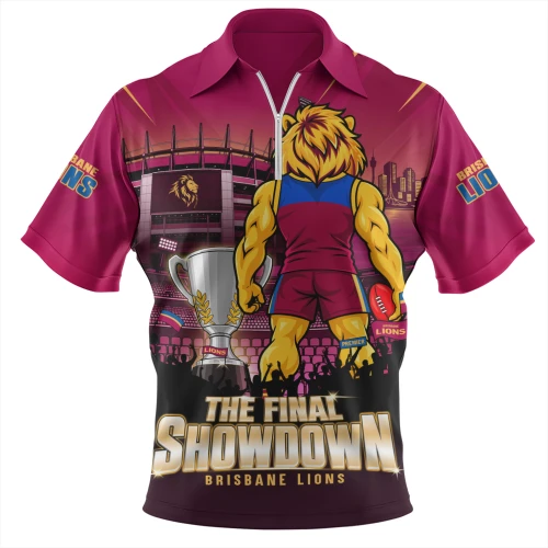 Brisbane Lions Zip Polo Shirt The Final Showdown One Last Fight For Glory