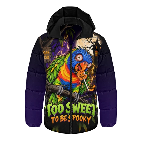 Australia Hooded Padded Jacket Rainbow Lorikeets Sugar Rush Halloween Spooky Treats