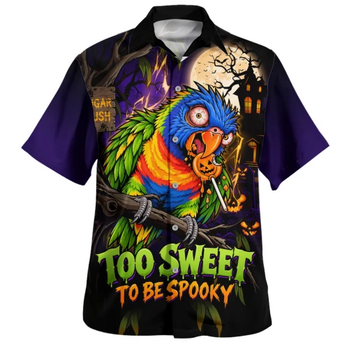 Australia Hawaiian Shirt Rainbow Lorikeets Sugar Rush Halloween Spooky Treats