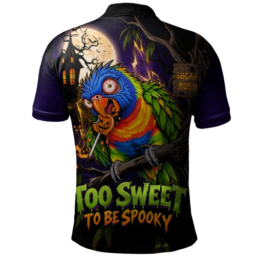 Australia Polo Shirt Rainbow Lorikeets Sugar Rush Halloween Spooky Treats