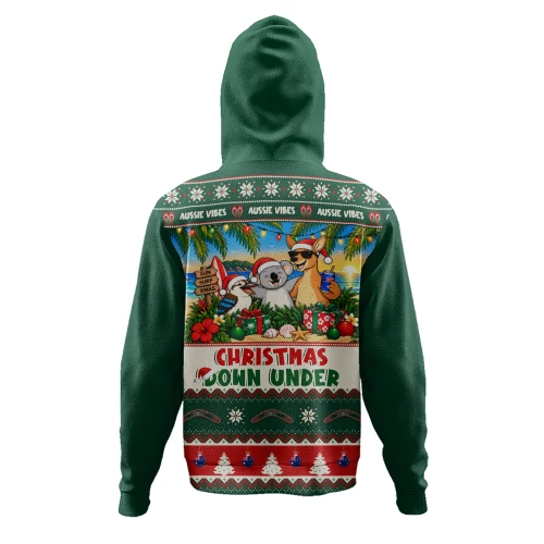 Australia Hoodie Christmas Down Under Sun Surf And Festive Cheer