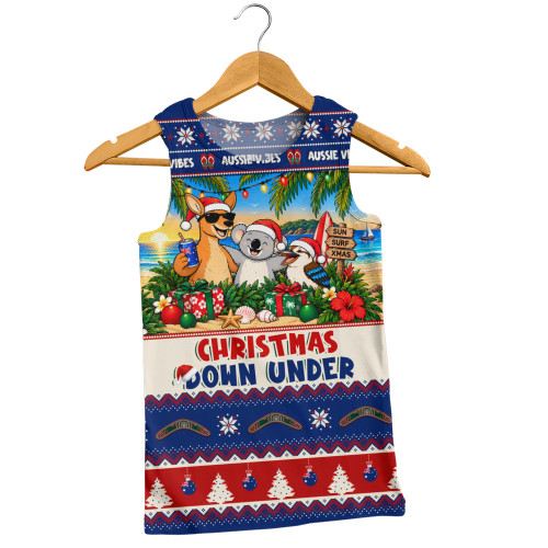 Australia Men Tank Top Christmas Down Under Sun Surf And Festive Cheer