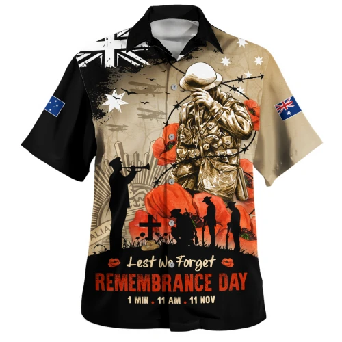 Australia Hawaiian Shirt Remembrance Day Fallen Soldiers Eternal Memory Tribute