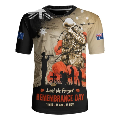 Australia Rugby Jersey Remembrance Day Fallen Soldiers Eternal Memory Tribute