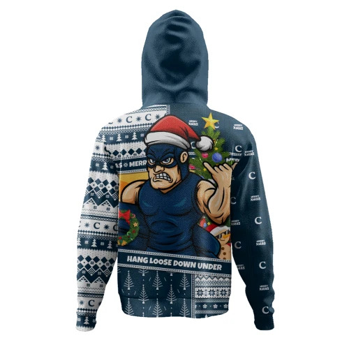 Carlton Hoodie Santa Surfing Down Under Christmas Footy