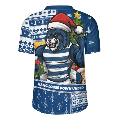 Geelong Cats Rugby Jersey Santa Surfing Down Under Christmas Footy