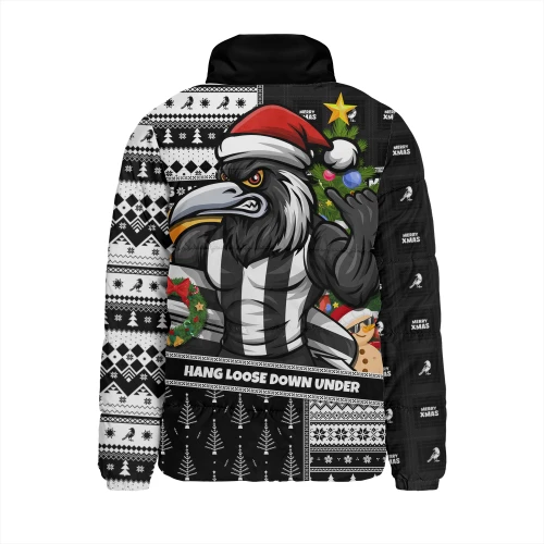 Collingwood Padded Jacket Santa Surfing Down Under Christmas Footy