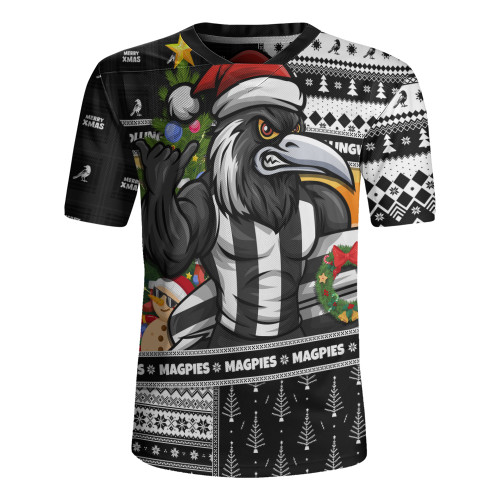 Collingwood Rugby Jersey Santa Surfing Down Under Christmas Footy