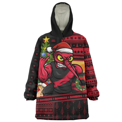 Essendon Snug Hoodie Santa Surfing Down Under Christmas Footy
