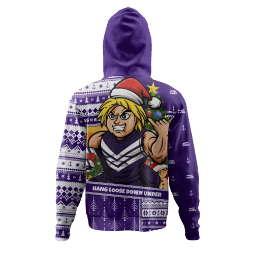 Fremantle Hoodie Santa Surfing Down Under Christmas Footy