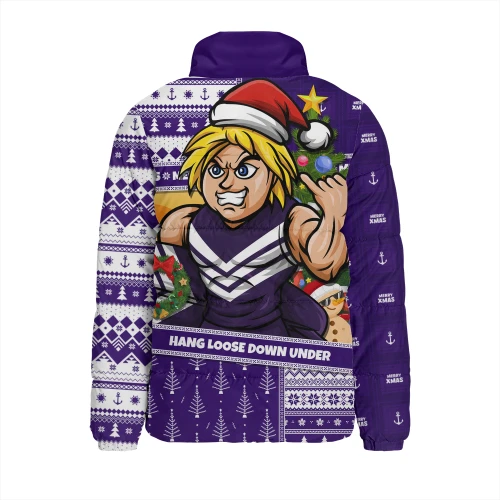 Fremantle Padded Jacket Santa Surfing Down Under Christmas Footy