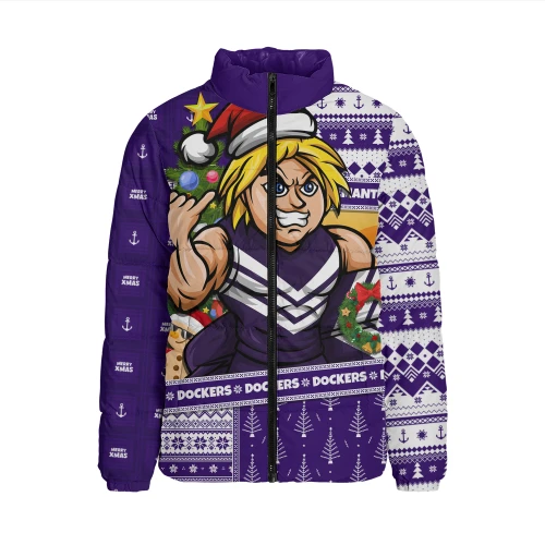 Fremantle Padded Jacket Santa Surfing Down Under Christmas Footy