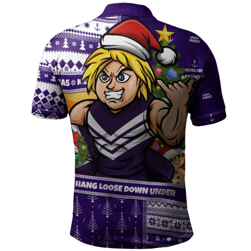 Fremantle Polo Shirt Santa Surfing Down Under Christmas Footy