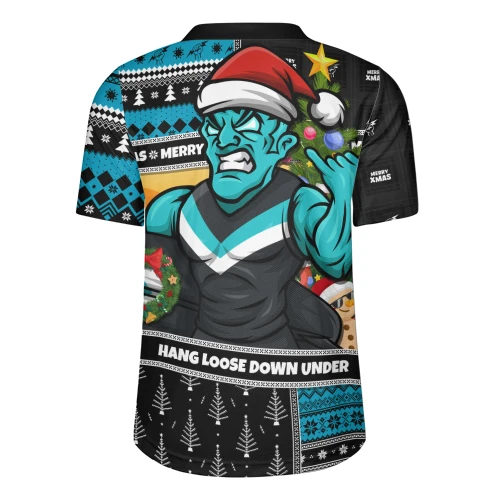 Port Adelaide Rugby Jersey Santa Surfing Down Under Christmas Footy