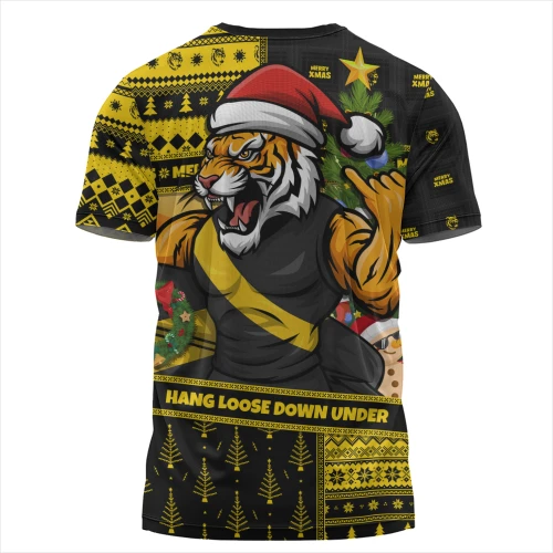 Richmond T-Shirt Santa Surfing Down Under Christmas Footy