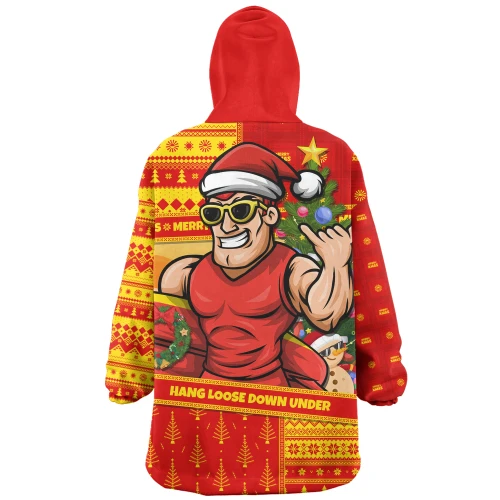 Gold Coast SUNS Snug Hoodie Santa Surfing Down Under Christmas Footy