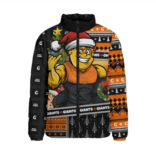 GWS GIANTS Padded Jacket Santa Surfing Down Under Christmas Footy