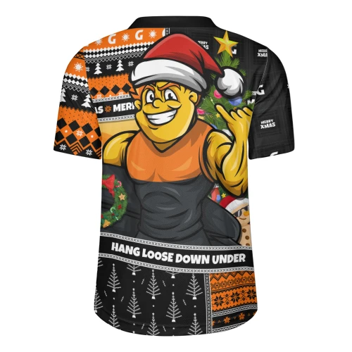 GWS GIANTS Rugby Jersey Santa Surfing Down Under Christmas Footy