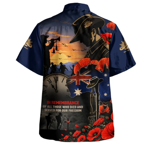 Australia Hawaiian Shirt Poppy Fields Remembrance Day Fallen Soldiers Memorial