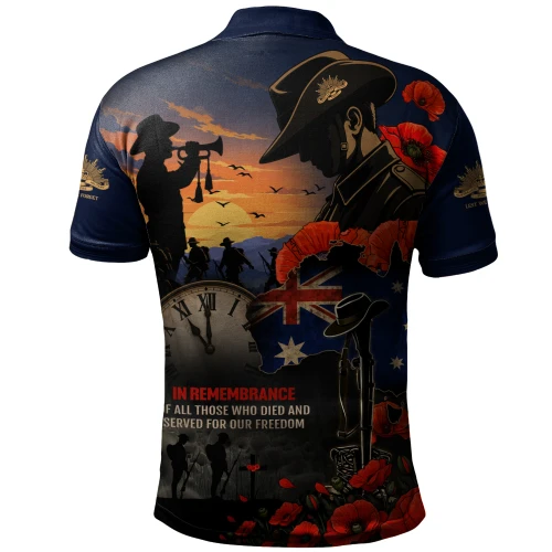 Australia Polo Shirt Poppy Fields Remembrance Day Fallen Soldiers Memorial