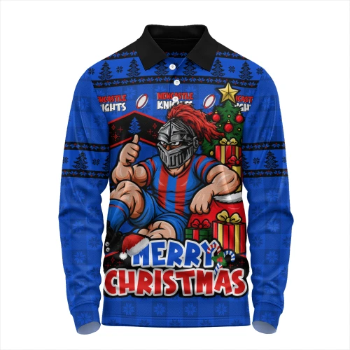 Newcastle Knights Long Sleeve Polo Shirt Christmas Glory And Timeless Team Pride