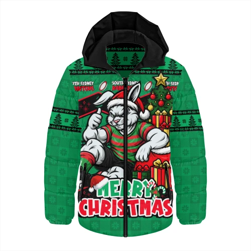 South Sydney Rabbitohs Hooded Padded Jacket Christmas Glory And Timeless Team Pride