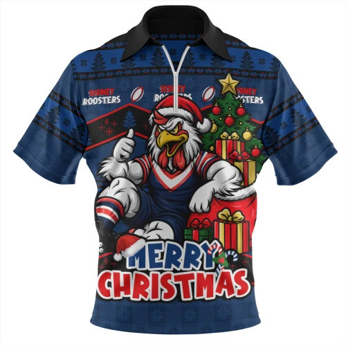 Sydney Roosters Zip Polo Shirt Christmas Glory And Timeless Team Pride