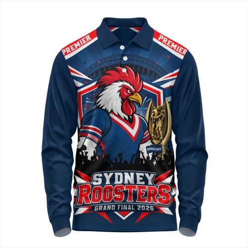 Sydney Roosters Long Sleeve Polo Shirt Finals Power The Ultimate Road To Greatness