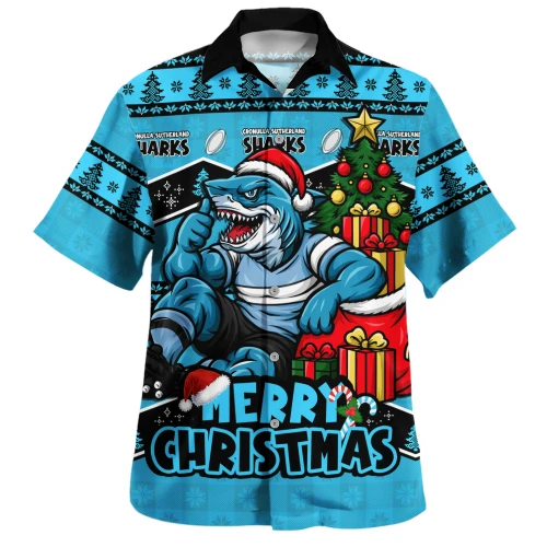 Cronulla-Sutherland Sharks Hawaiian Shirt Christmas Glory And Timeless Team Pride