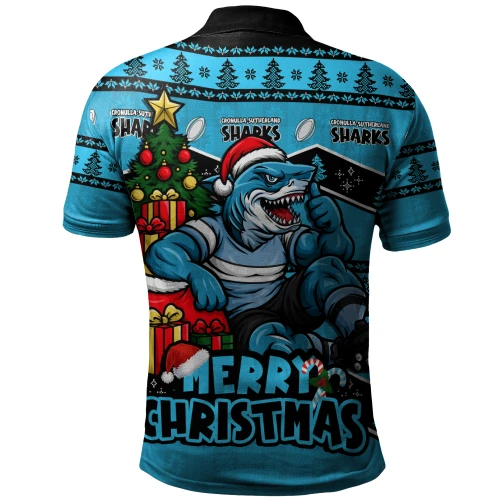 Cronulla-Sutherland Sharks Polo Shirt Christmas Glory And Timeless Team Pride