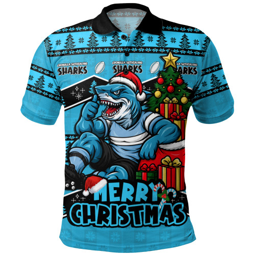 Cronulla-Sutherland Sharks Polo Shirt Christmas Glory And Timeless Team Pride