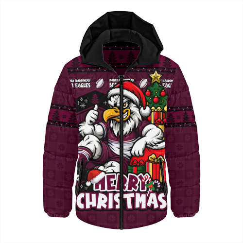 Manly Warringah Sea Eagles Hooded Padded Jacket Christmas Glory And Timeless Team Pride