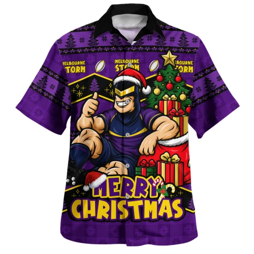 Melbourne Storm Hawaiian Shirt Christmas Glory And Timeless Team Pride