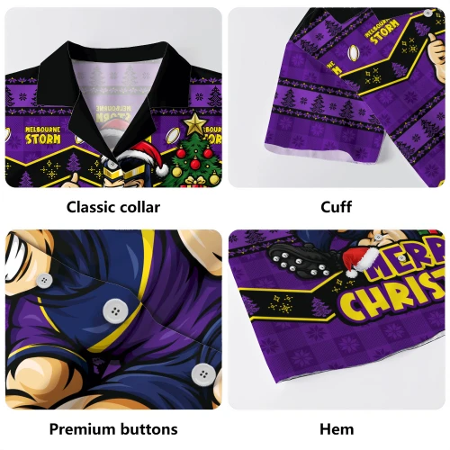 Melbourne Storm Hawaiian Shirt Christmas Glory And Timeless Team Pride