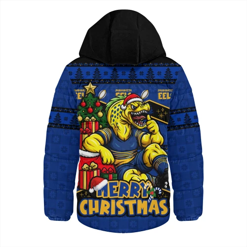 Parramatta Eels Hooded Padded Jacket Christmas Glory And Timeless Team Pride