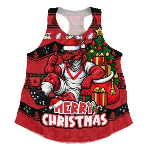 St. George Illawarra Dragons Women Racerback Tank Christmas Glory And Timeless Team Pride