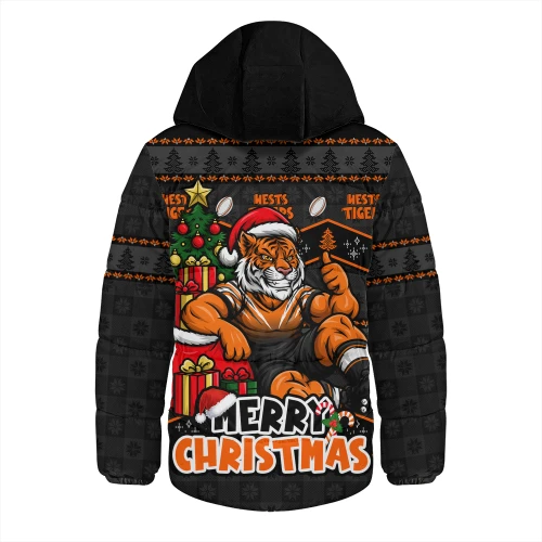 Wests Tigers Hooded Padded Jacket Christmas Glory And Timeless Team Pride