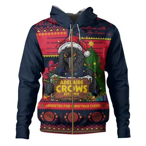 Adelaide Crows Hoodie Arrested For Christmas Cheer Festive Mugshot