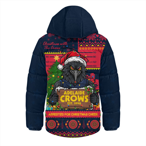 Adelaide Crows Hooded Padded Jacket Arrested For Christmas Cheer Festive Mugshot