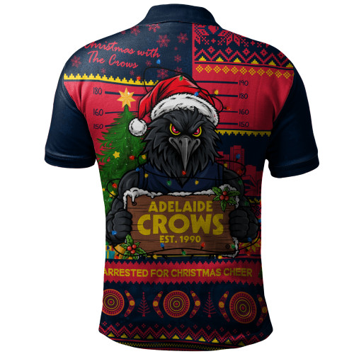 Adelaide Crows Polo Shirt Arrested For Christmas Cheer Festive Mugshot