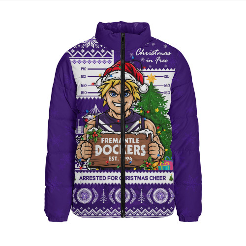 Fremantle Padded Jacket Arrested For Christmas Cheer Festive Mugshot