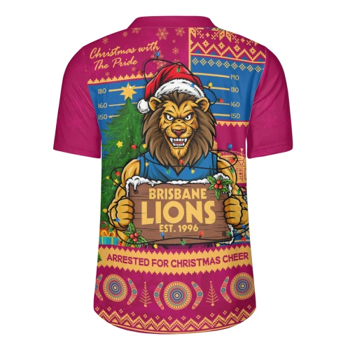 Brisbane Lions Rugby Jersey Arrested For Christmas Cheer Festive Mugshot