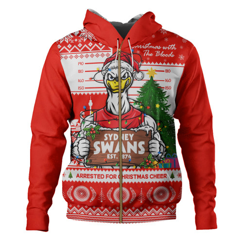 Sydney Swans Hoodie Arrested For Christmas Cheer Festive Mugshot