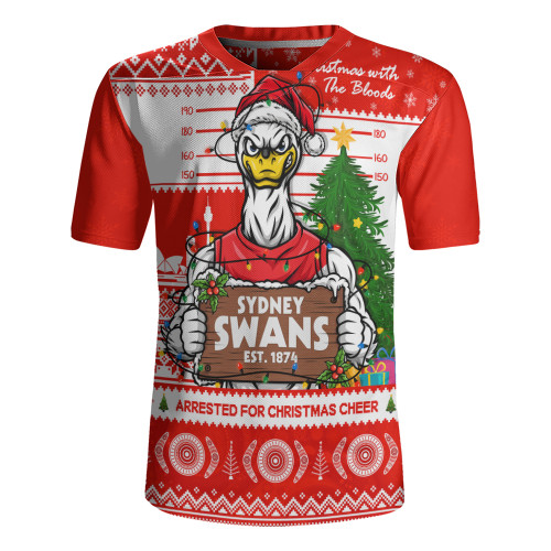 Sydney Swans Rugby Jersey Arrested For Christmas Cheer Festive Mugshot