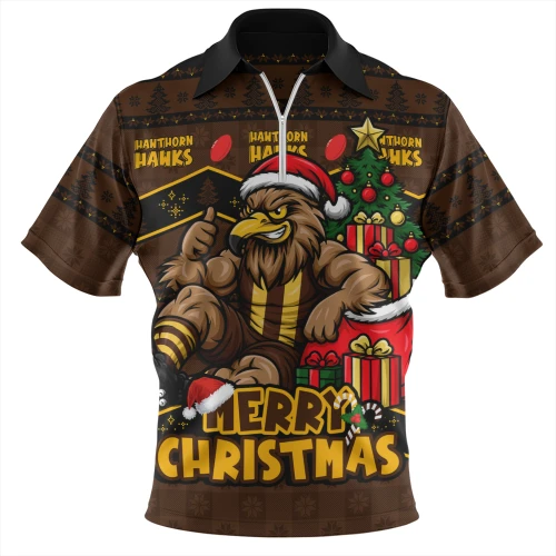 Hawthorn Zip Polo Shirt Christmas Pride Beyond The Game