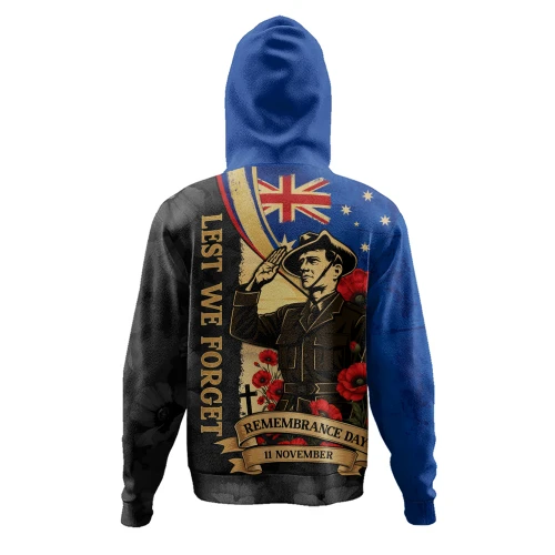Australia Hoodie November Honour Remembrance Day Poppy Soldier Memory